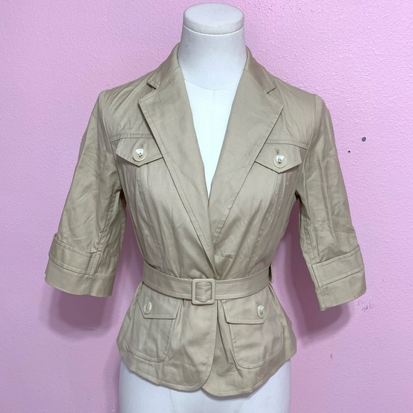 Banana Republic Jackets & Blazers - VTG Y2K Banana Republic Light Tan Belted Blazer 2P